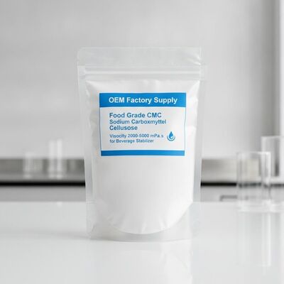 Qualité OEM Factory Supply Food Grade CMC Sodium Carboxymethyl Cellulose Viscosity 2000-5000 mPa.s for Beverage Stabilizer Usine