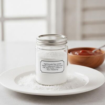 Qualité Poudre de carboxyméthylcellulose de sodium pure à haute viscosité CMC certifiée Halal Kosher pour épaissir les sauces Usine